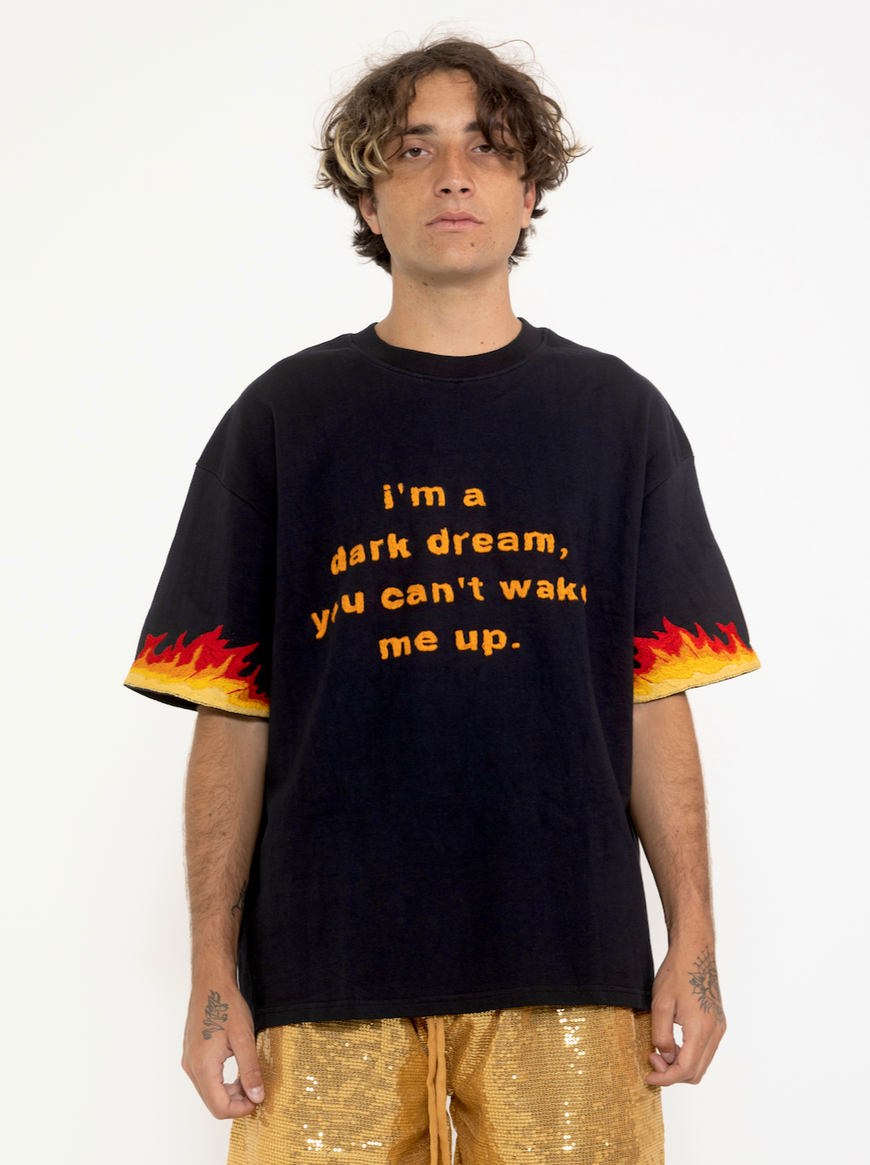 dark dreams hand embroidered t-shirt