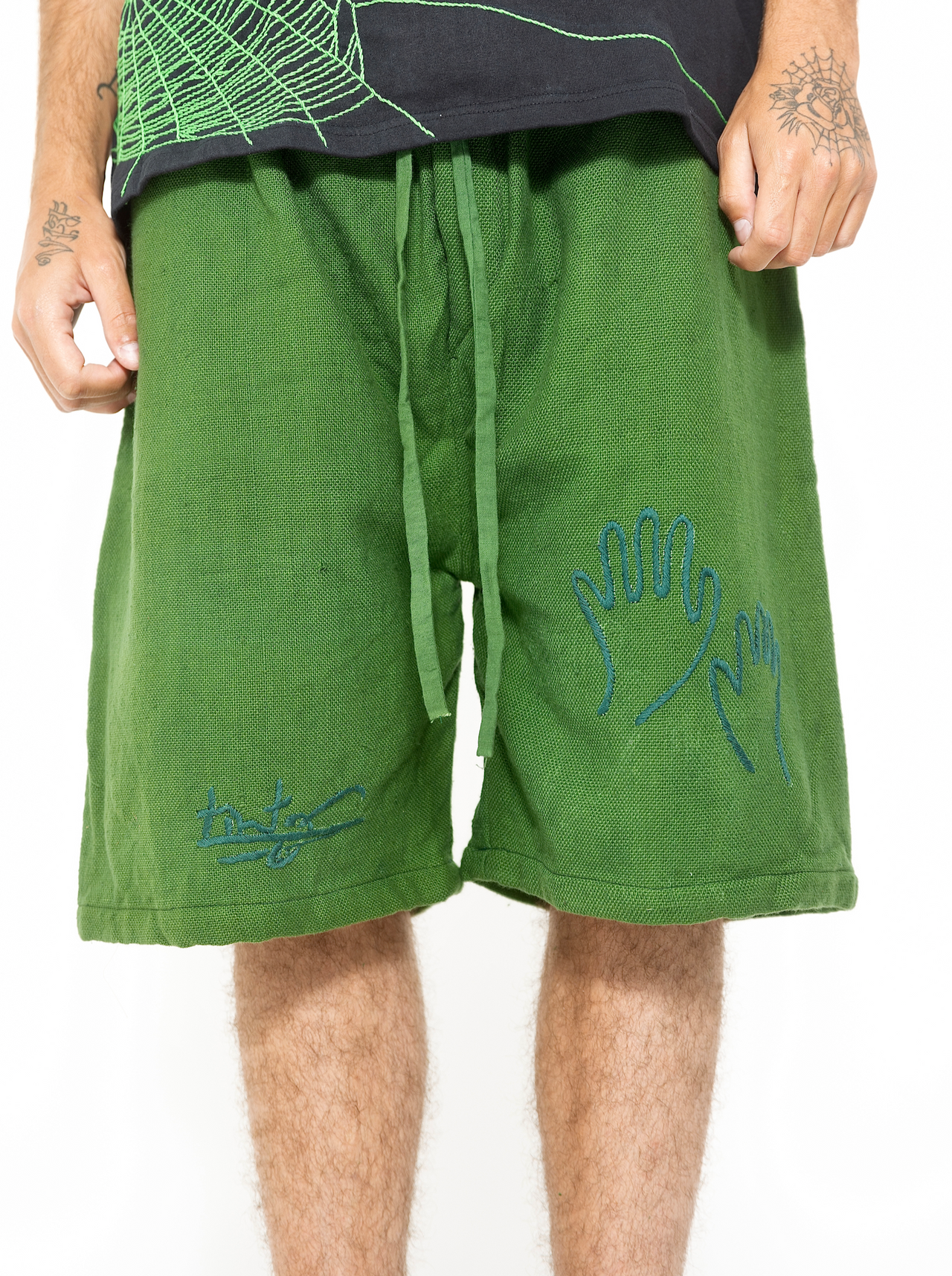forest green 100% organic cotton shorts